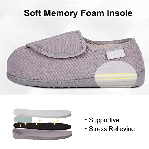 Wide Fit Memory Foam Slippers