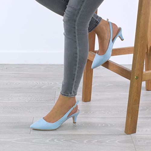 Low heel slingback court shoes