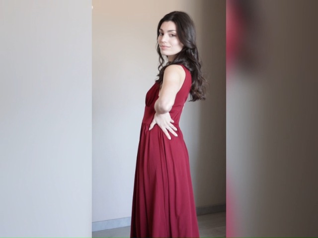 V Neck Sleeveless Evening Dress