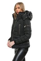 Kraftd Women's Winter Faux Fur Hooded Puffer Jacket