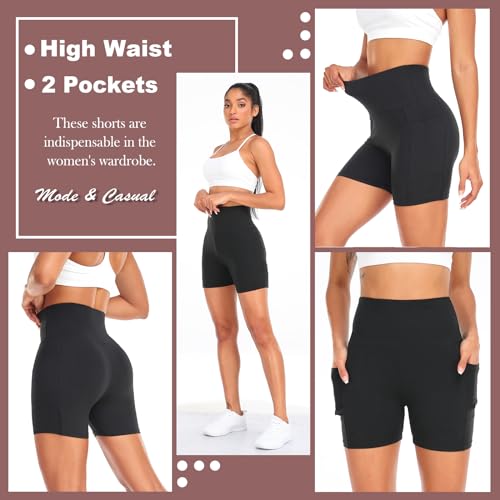 High Waist Gym Shorts with Pockets