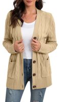 Long Chunky Knit Cardigan with Pockets