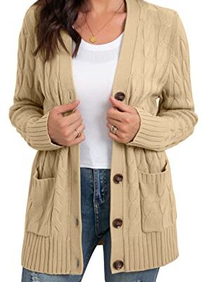 Long Chunky Knit Cardigan with Pockets