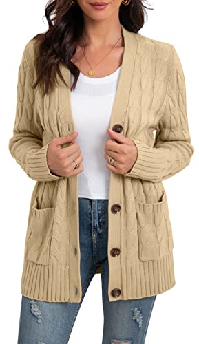 Long Chunky Knit Cardigan with Pockets
