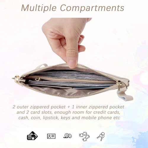 Wristlet Clutch, Zip Purse Wallet
