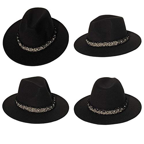 Wide Brim Fedora Hat - Felt Panama Cap