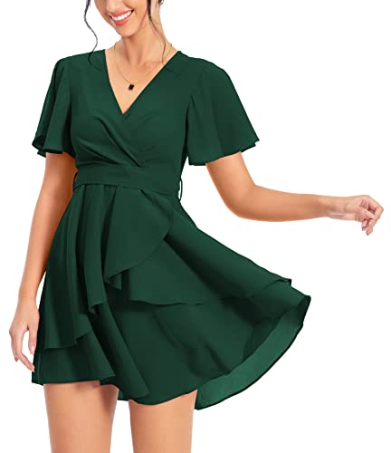 Short Sleeve V-Neck Skater Dress