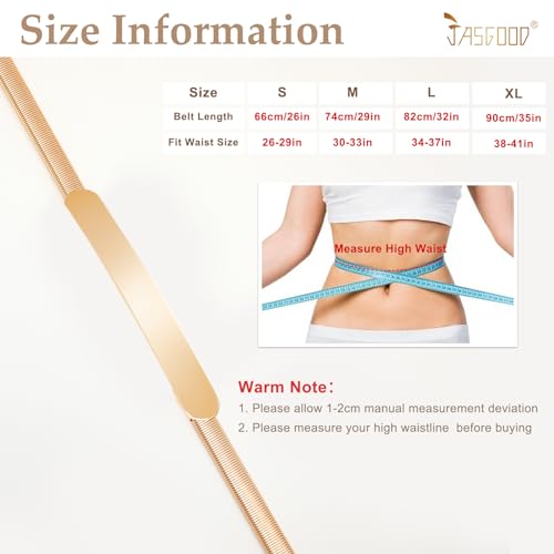 Thin Gold Metal Stretch Chain Belt