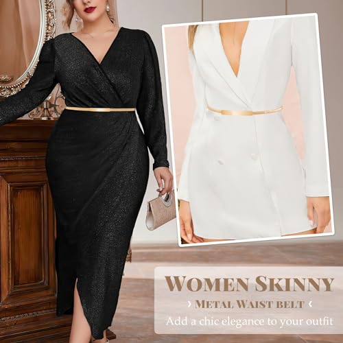 Thin Gold Metal Stretch Chain Belt