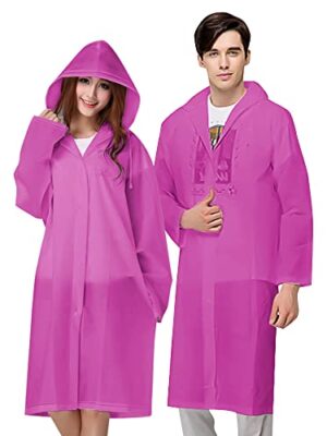Waterproof Adult Poncho, 2PCS, Reusable, with Hoods