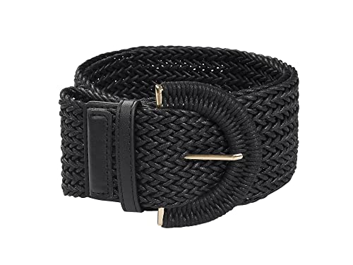 Wide Braided Waist Belt with Buckle