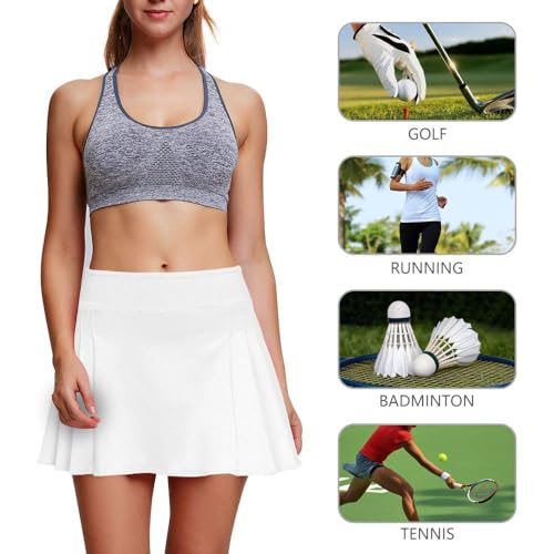 Pleated Tennis Skirt with Pockets, High Waist