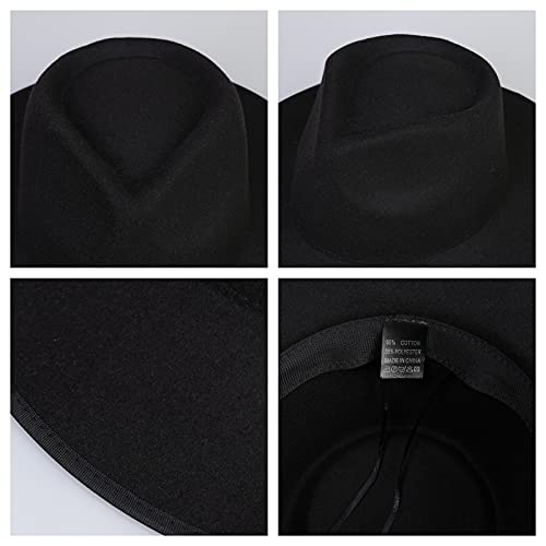 Wool Felt Fedora Hat - One Size - Black