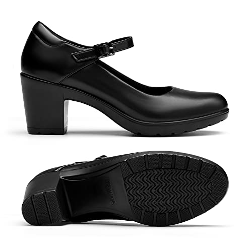 Chunky Low Block Heels Mary Jane Shoes
