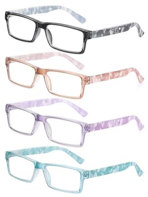 4 Pack Fashion Spring Hinge Reading Glasses