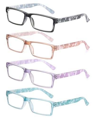 4 Pack Fashion Spring Hinge Reading Glasses