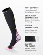 Compression Socks 2 Pairs for Calf & Ankle Support