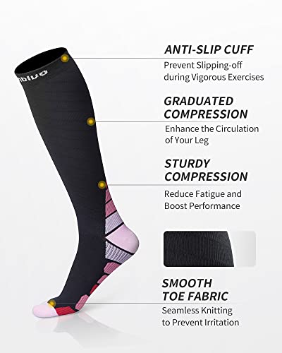 Compression Socks 2 Pairs for Calf & Ankle Support