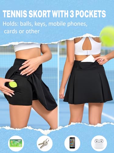Tennis Skirt with Pockets, Elastic Waist