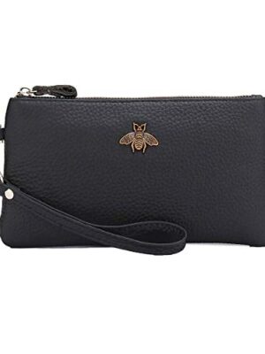 Leather Wristlet Clutch Wallet