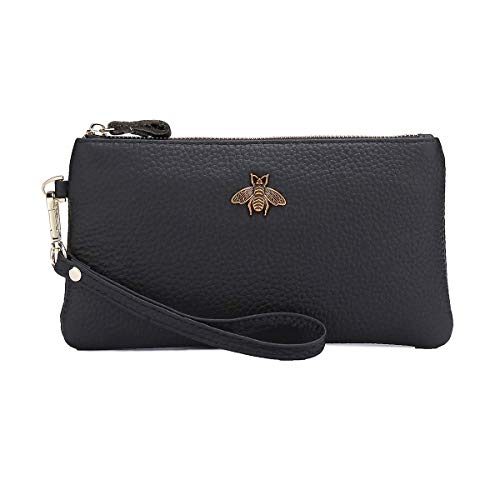 Leather Wristlet Clutch Wallet