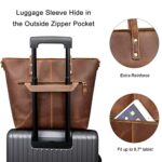 Vintage Leather Tote Bag with Crossbody Strap