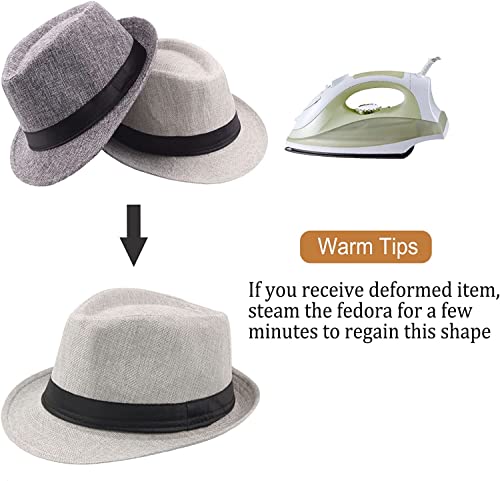 5 Pack Short Brim Fedora Summer Beach Hats