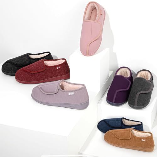 Wide Fit Memory Foam Slippers