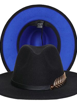 JK Home Classic 1920s Gatsby Fedora, Patchwork Wide Brim