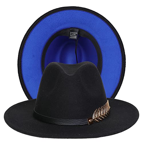 JK Home Classic 1920s Gatsby Fedora, Patchwork Wide Brim