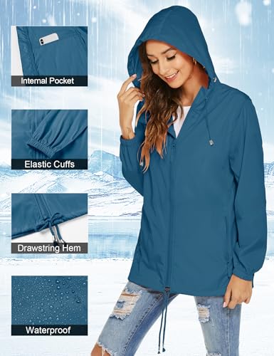 Waterproof Lightweight Hooded Raincoat