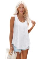 Sleeveless Eyelet Embroidery Top
