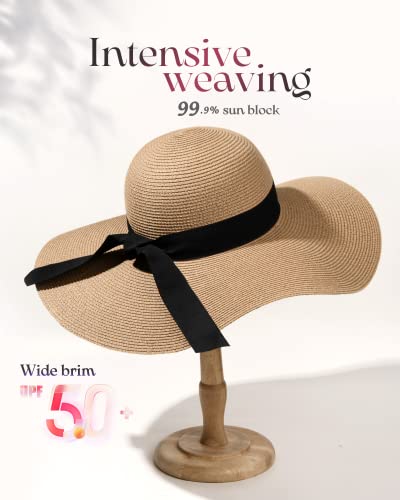 UPF 50 Foldable Wide Brim Straw Hat