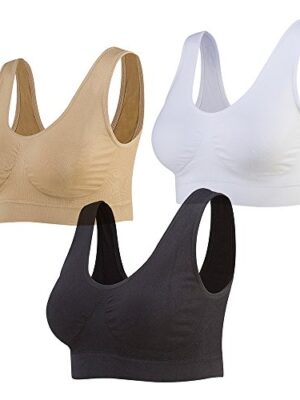 3-Pack Seamless Sports Bra with Removable Pads
