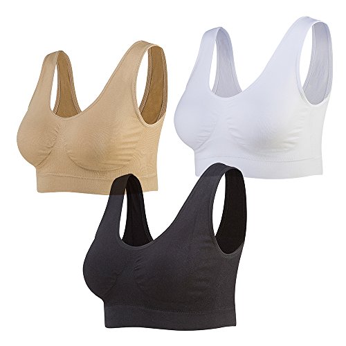 3-Pack Seamless Sports Bra with Removable Pads