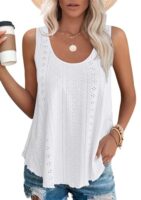Sleeveless Eyelet Embroidery Top