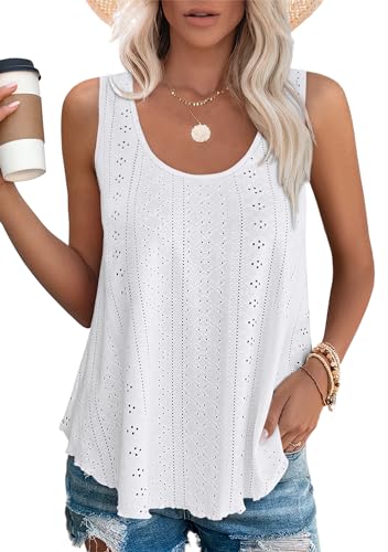 Sleeveless Eyelet Embroidery Top