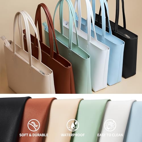 Waterproof PU Tote Bag, Large, Zipper