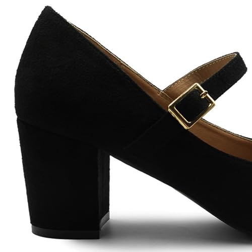 Mid Block Heels Mary Jane Ankle Strap Shoes