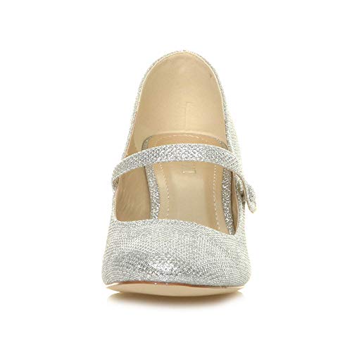 Low Heel Mary Jane Court Shoes
