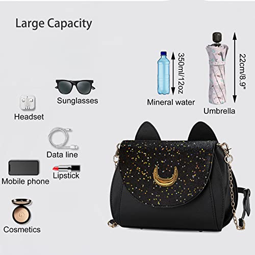 PU Leather Crossbody Bag - Black