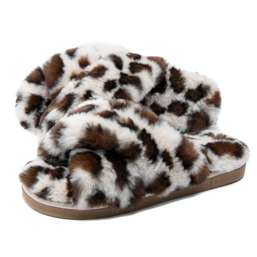 Fluffy Cross Band House Slippers