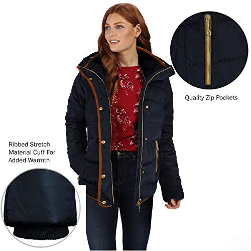 Quilted Winter Puffer Coat with Faux Fur Hood