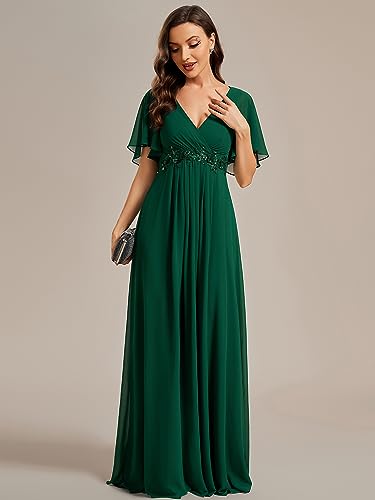 Chiffon V Neck Formal Dress 01960