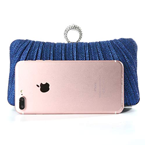 Glitter Clutch with Rhinestone Ring
