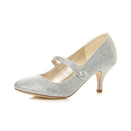 Low Heel Mary Jane Court Shoes