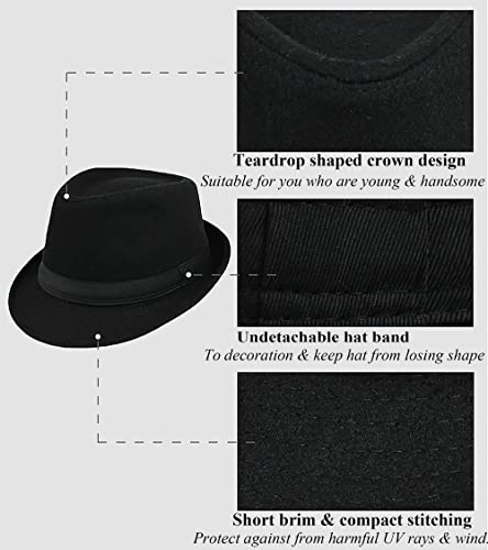 Classic Felt Trilby Hat - Black