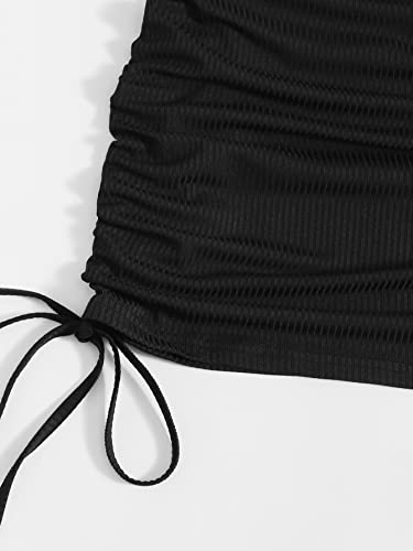 Drawstring Ruched Mini Dress