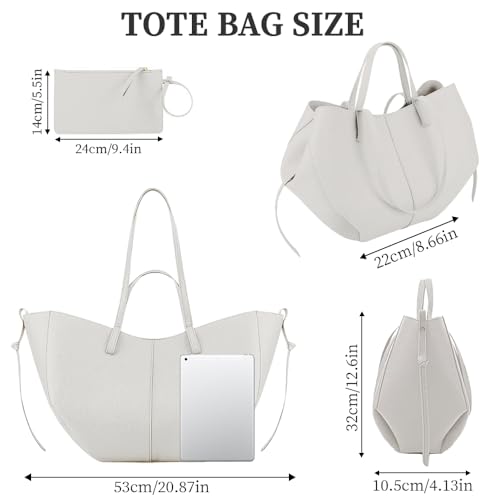 Crescent Tote Bag with Clutch
