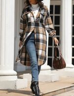 Casual Wool Blend Plaid Shirt Jacket